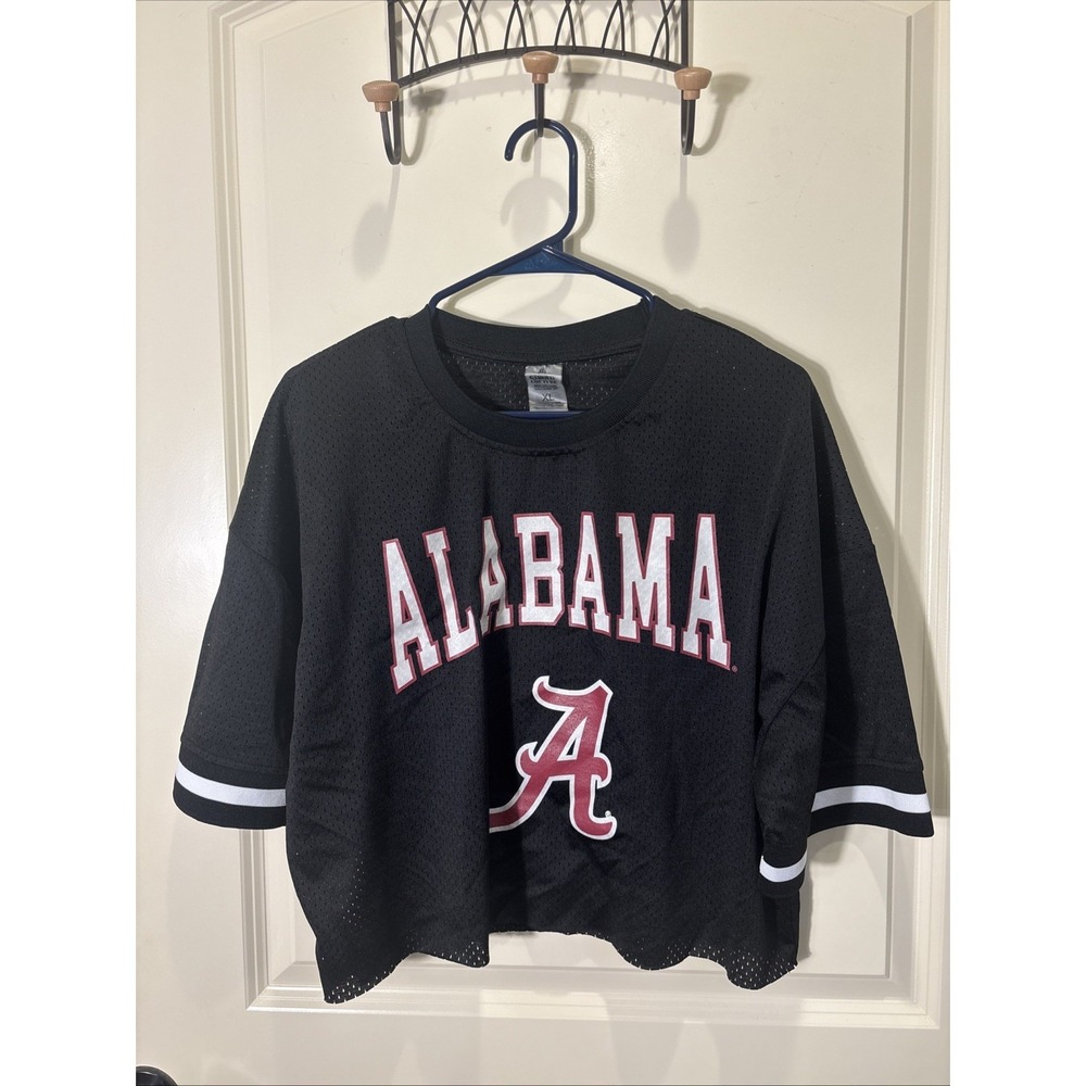 Game Day Couture Alabama Bama Football Black Crop Top Shirt Jersey Large NCAA SE